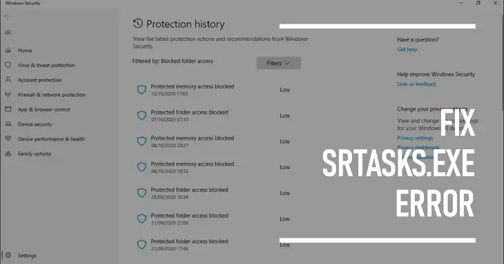 How to Fix SrTasks.exe Protected Memory Access Blocked