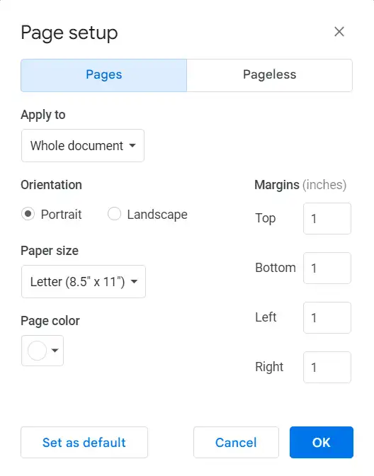 Adjusting Page Margins