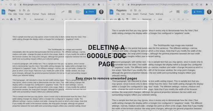 How to Delete a Google Doc Page