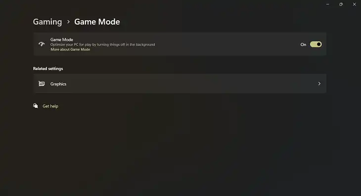 Enable "Game Mode" in Windows